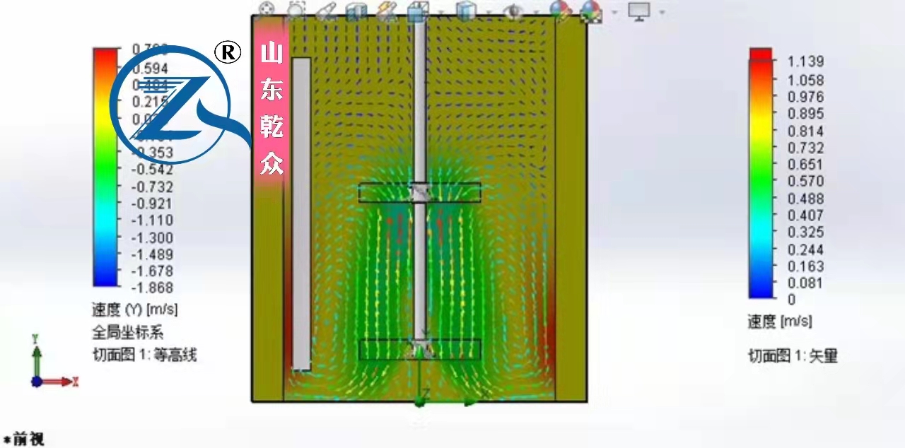 顶入式搅拌器三维软件模拟